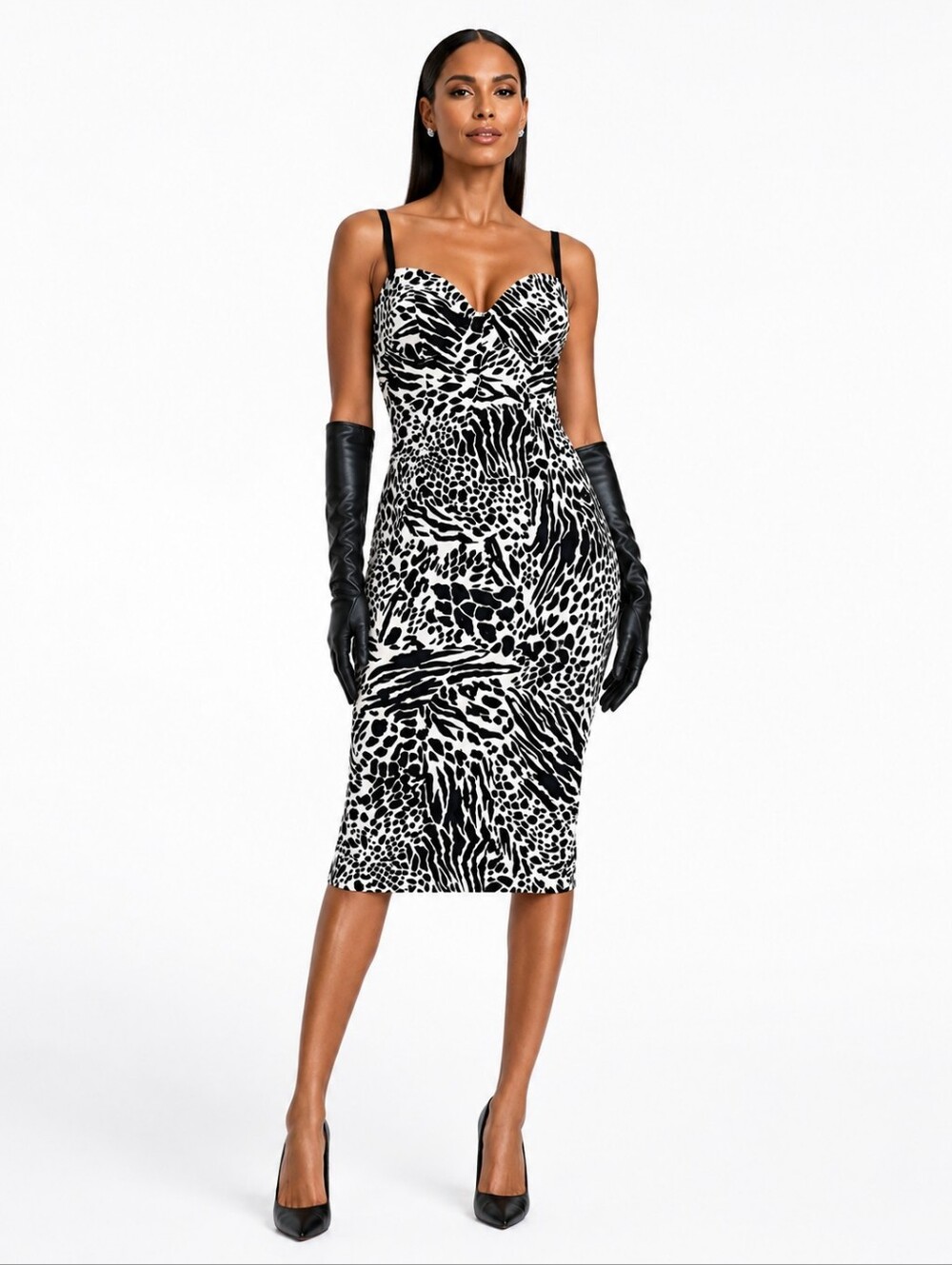 Sergio Hudson x Target Women's Animal Print Zebra Bustier Midi Dress